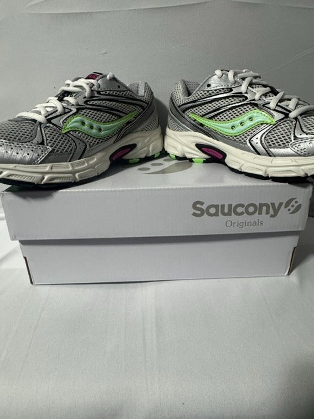 Saucony Ride Millennium Women’s Running Shoes Lace-Up Gray/Green/Pink N303